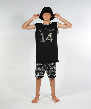 Hello Stranger Baller Muscle Tee - Black Palms